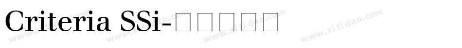 Criteria SSi字体转换